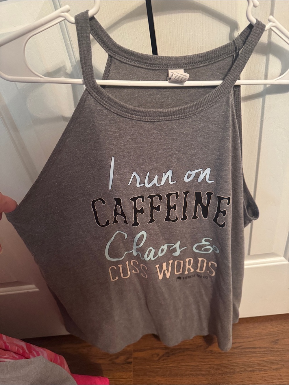 District Gray Graphic Rocker Tank Top - 'I Run on Caffeine'